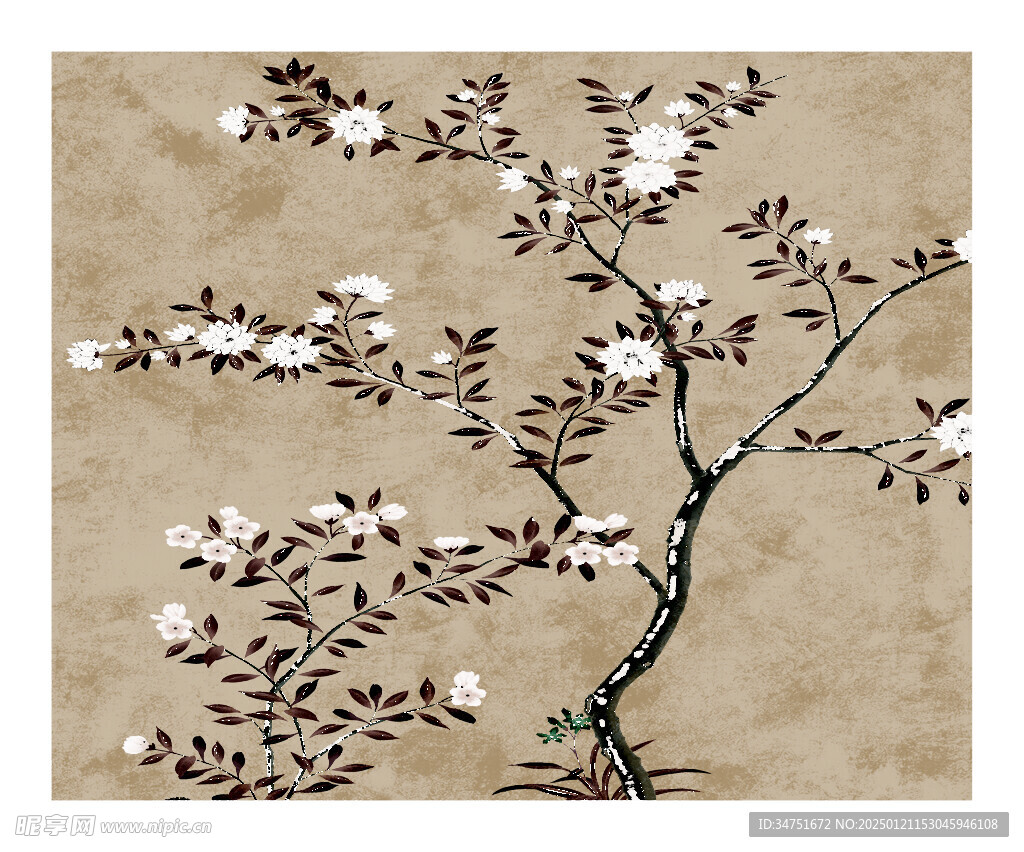 梅花肌理画浮雕画凹凸画艺术画