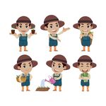 卡通农民插画