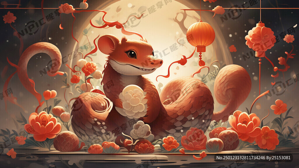 可爱插画蛇年 蛇年插画合集