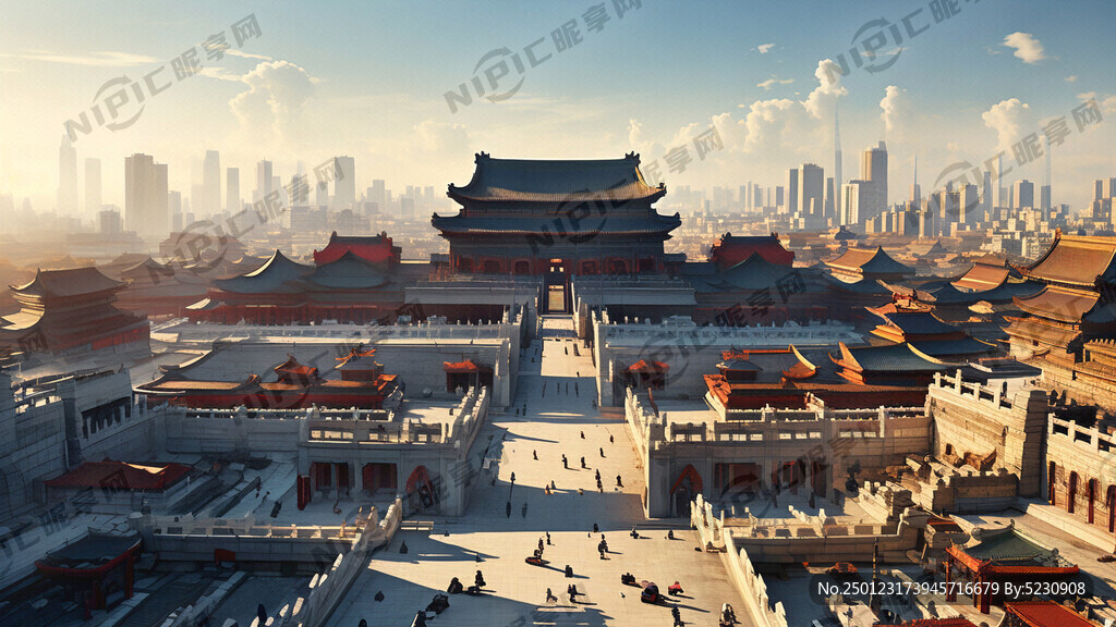 1910年北京卧佛寺前门画面