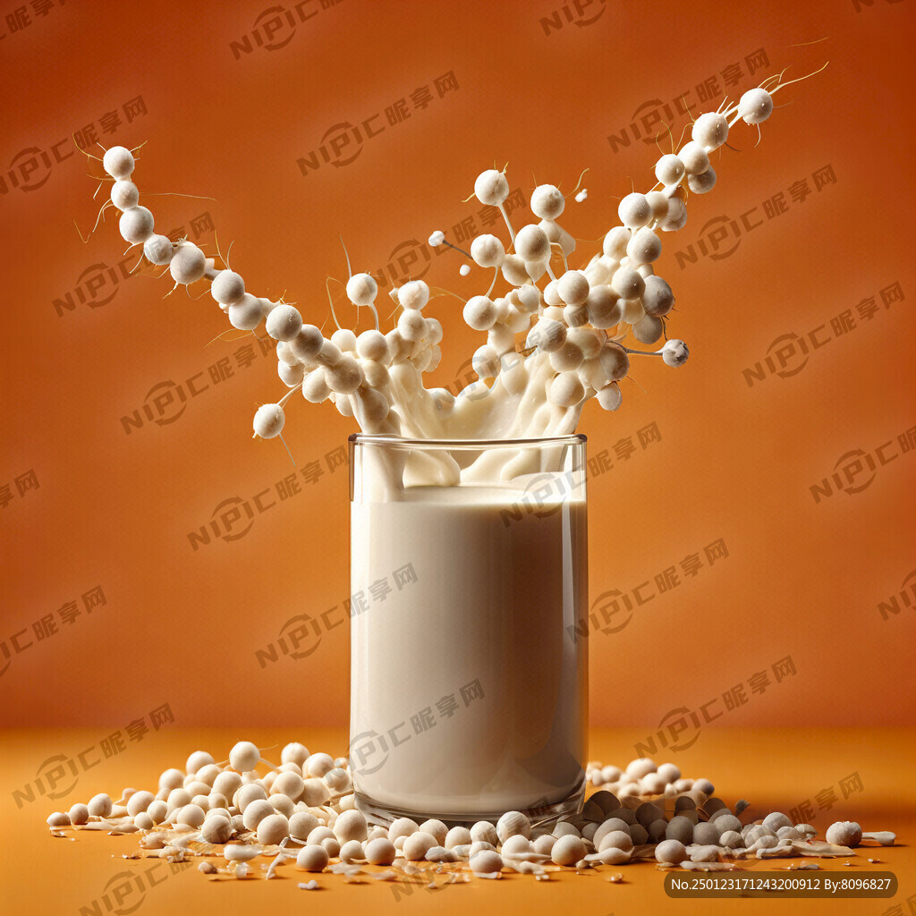大豆 牛奶 奶花 桔黄底
