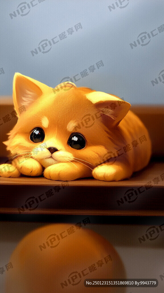 萌宠可爱小狗 金色 3D