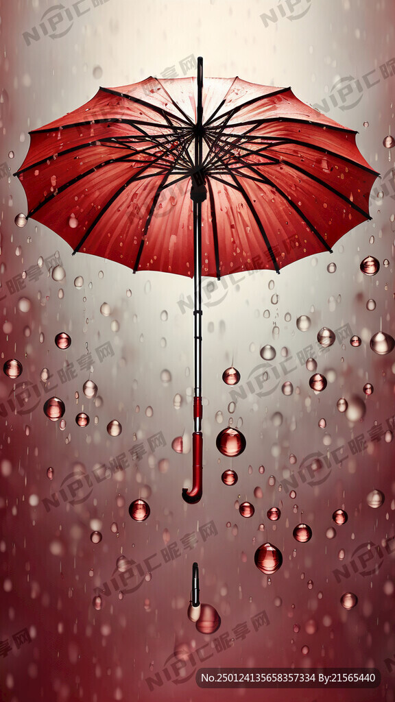 生成一个3D红色雨伞