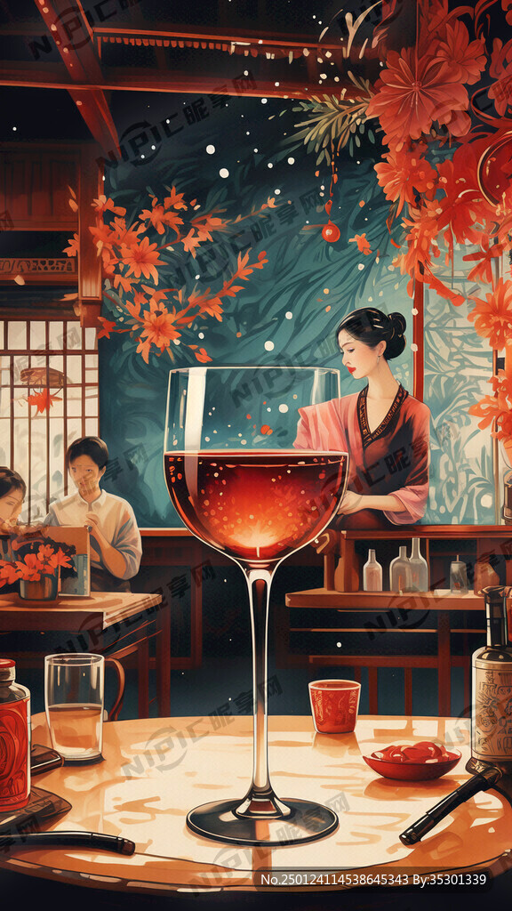 酒吧宣传海报 新年快乐 酒杯