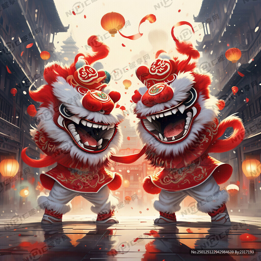双人舞狮 2025新年 超现实