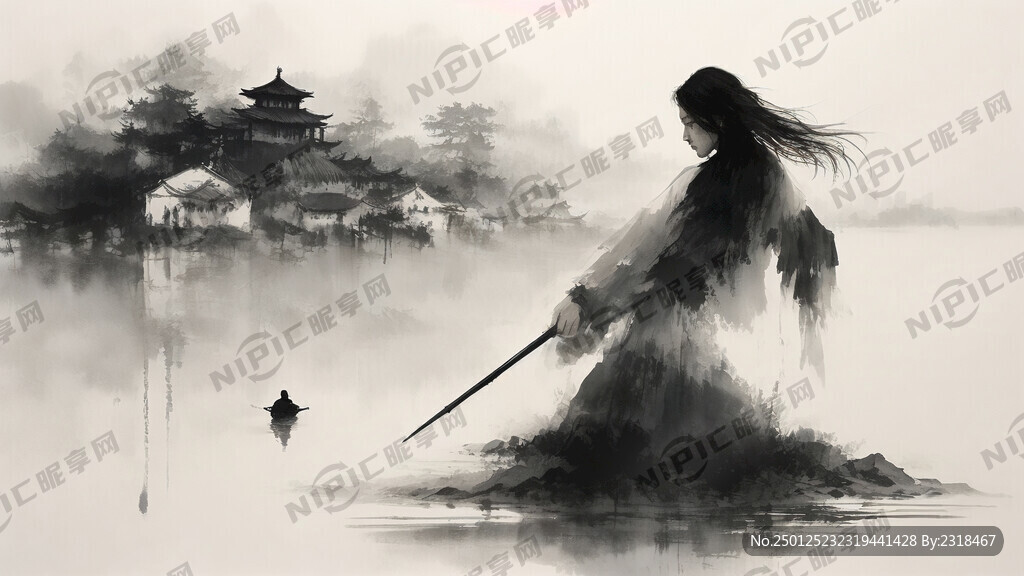 生成一幅吴冠中的水墨画