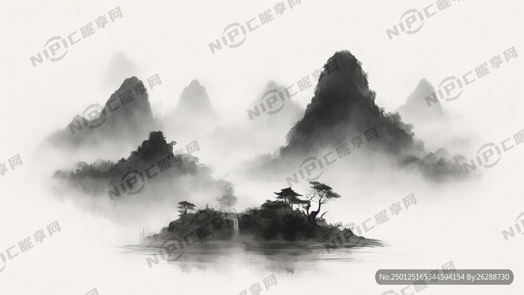 登鹳雀楼的山水画