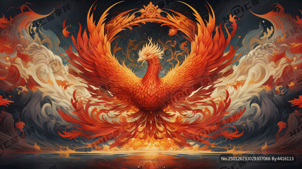 凤凰 满身火焰 魔幻色彩