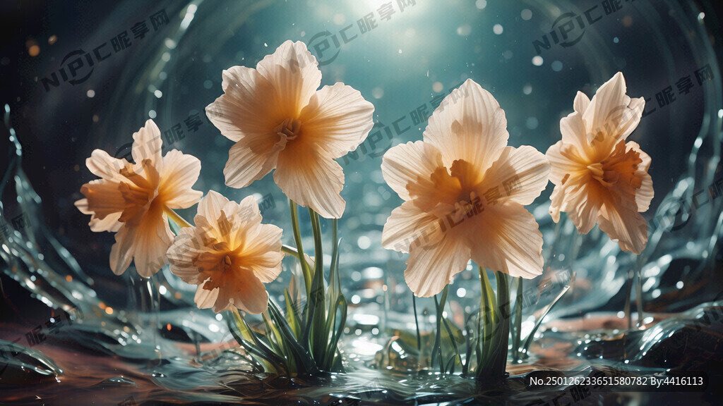 水仙花 梦幻色彩 科幻