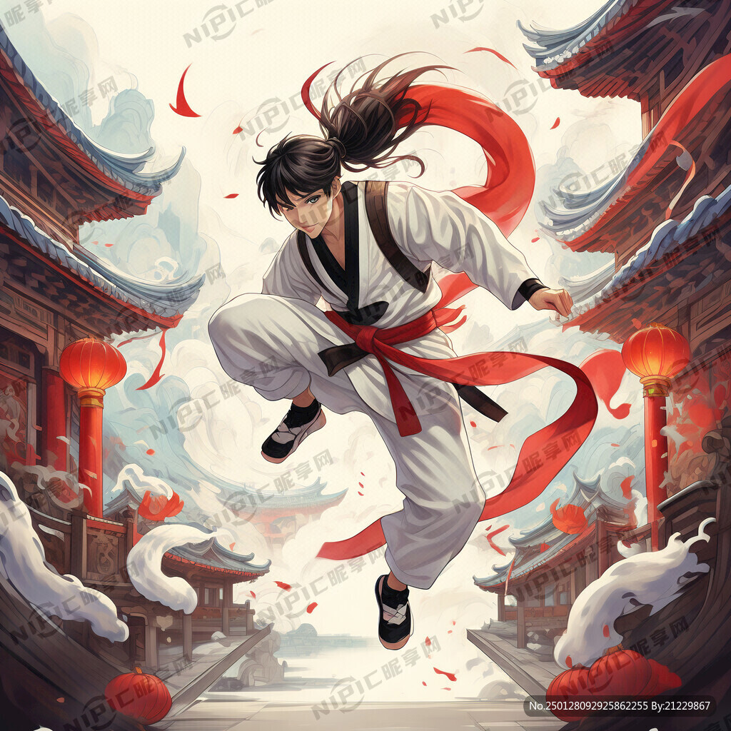 喜迎蛇年 跆拳道服 一个俊男