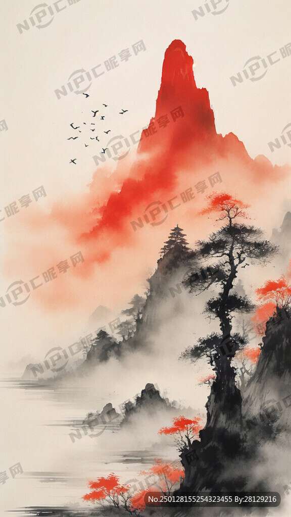 中国风 万事胜利 新中式 落日