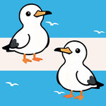 手绘卡通海鸥