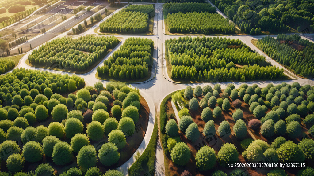 道路边绿化 能看见道路