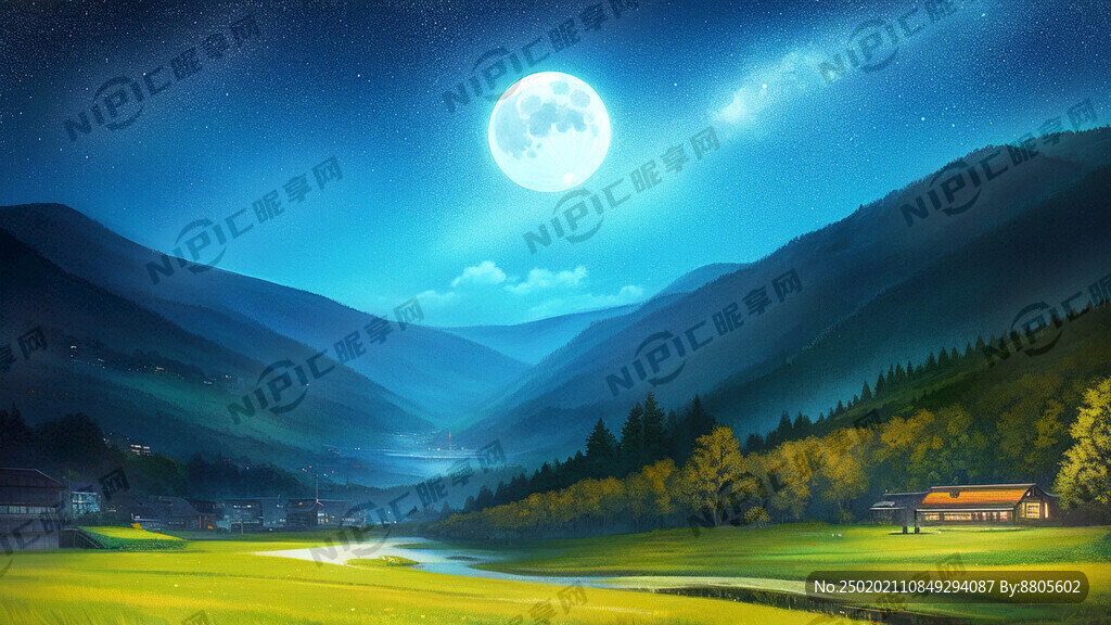 月夜草地 动画