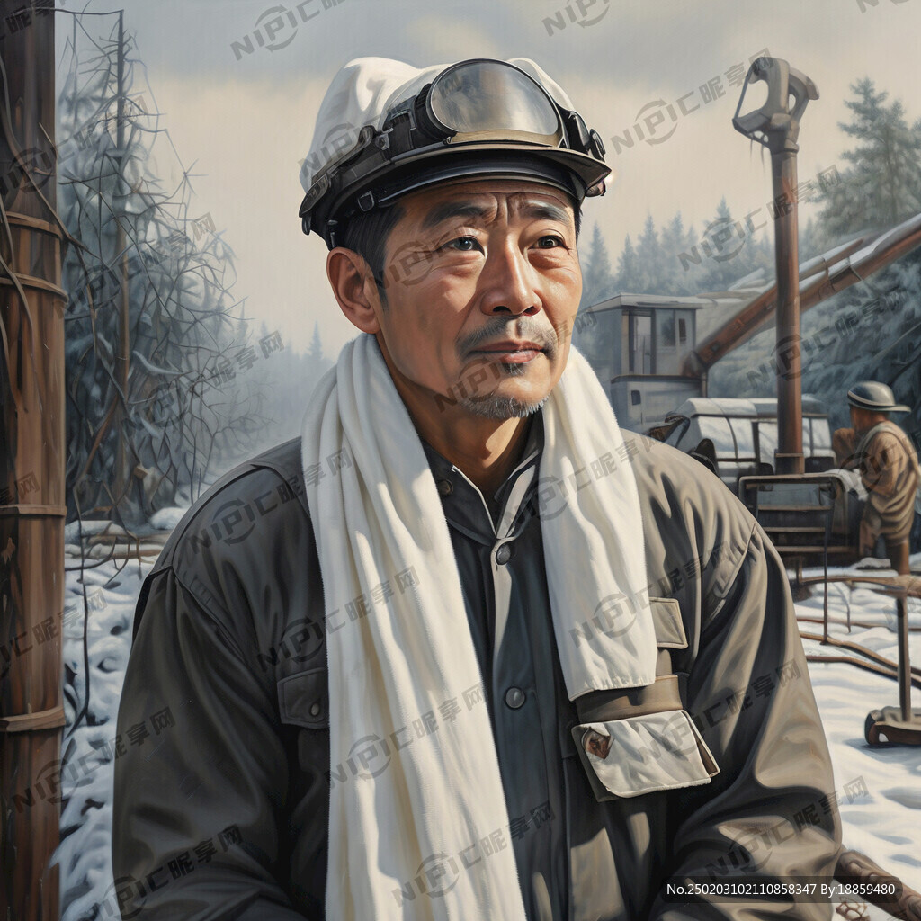 煤矿工人白毛巾