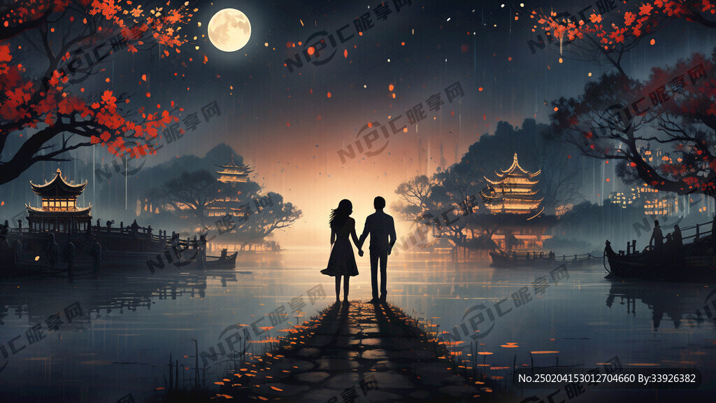 2025元宵节和情人节的海报