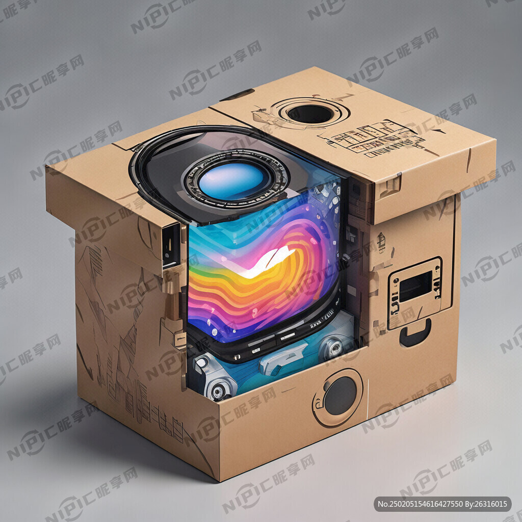 帮我画一张数码电子产品外箱形象