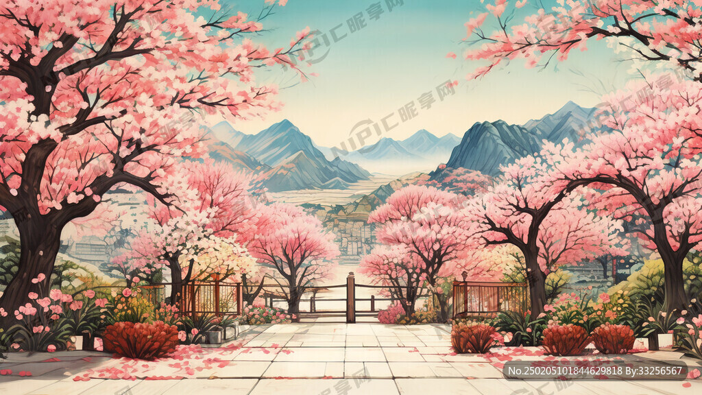 手绘关于春天的背景