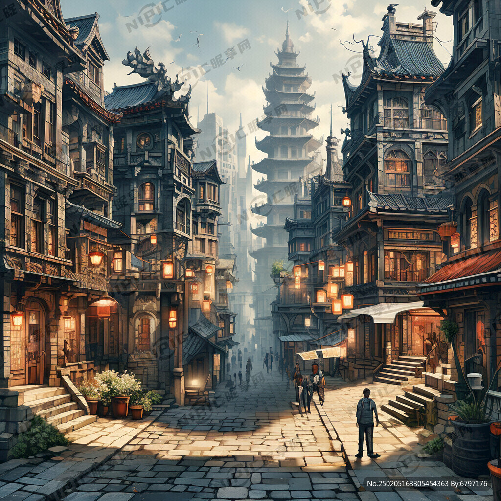 古建筑形态街区