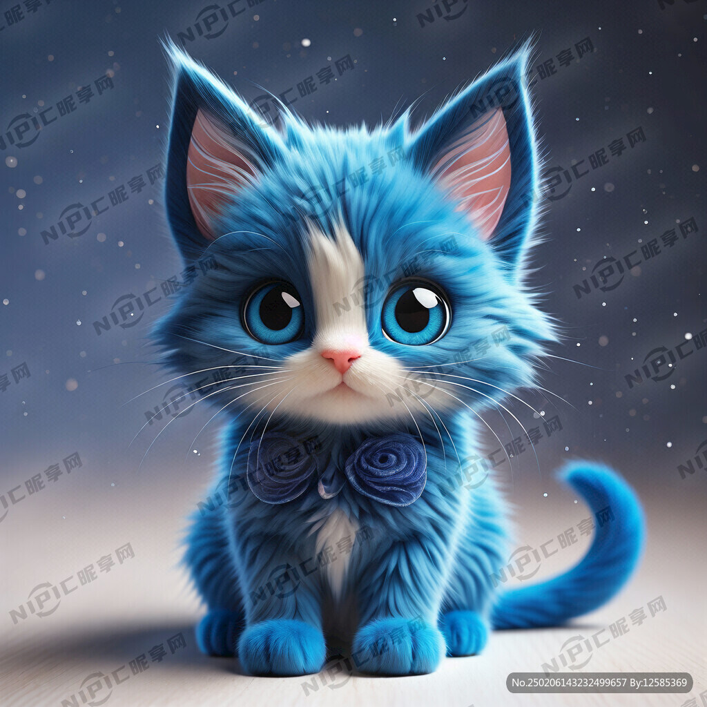 蓝色 可爱猫咪