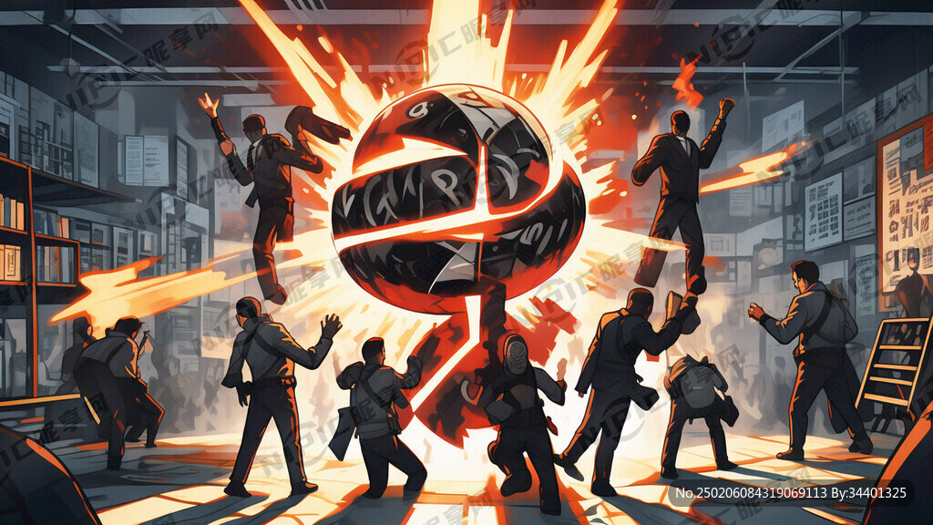 公司漫画 上进 拼搏 互助