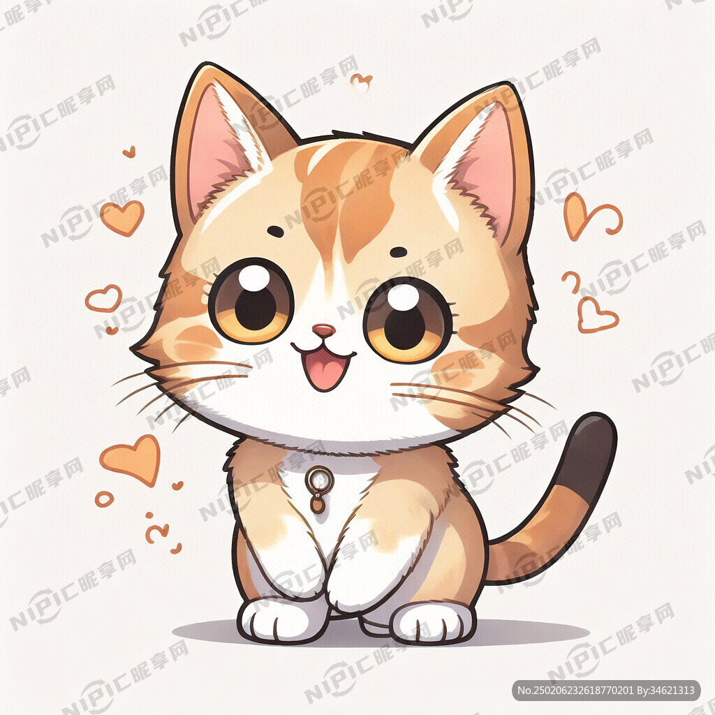 可爱 萌萌的卡通猫图片