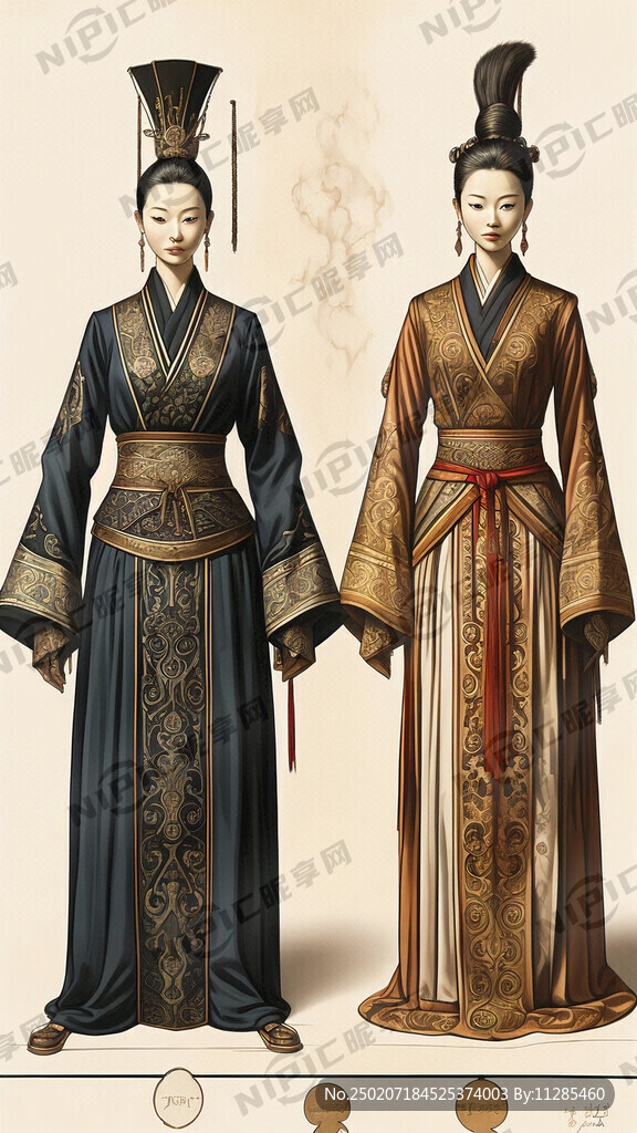 左侧中国古代服饰演变 