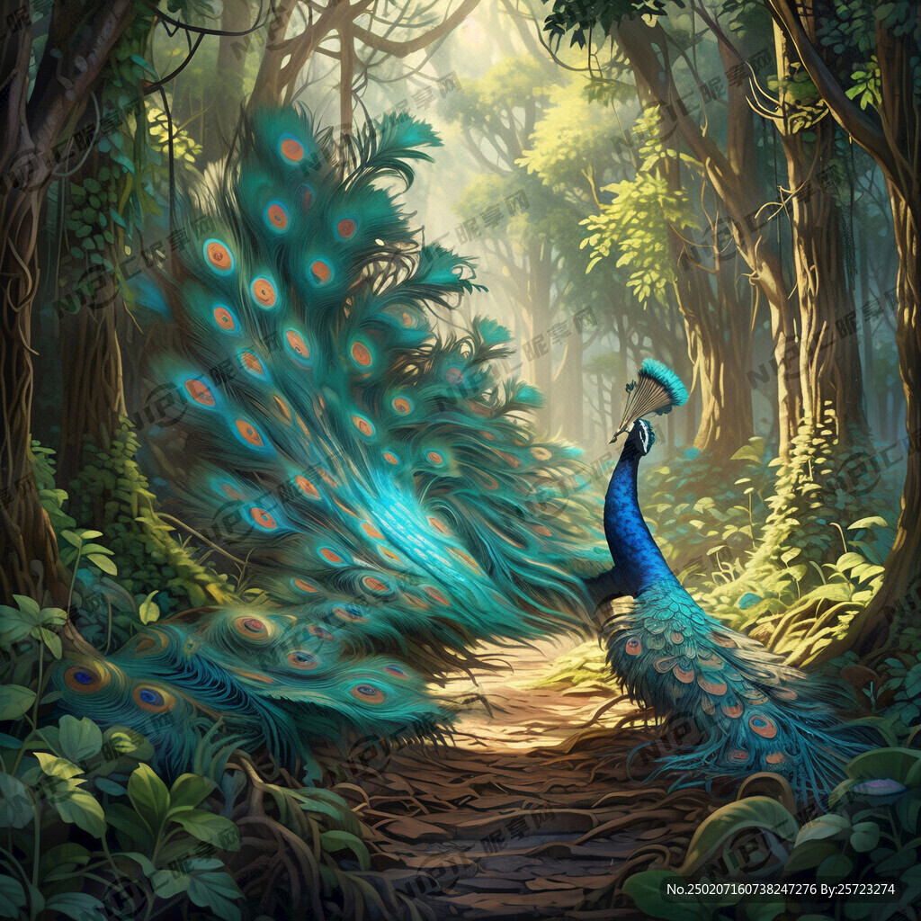 孔雀  树林