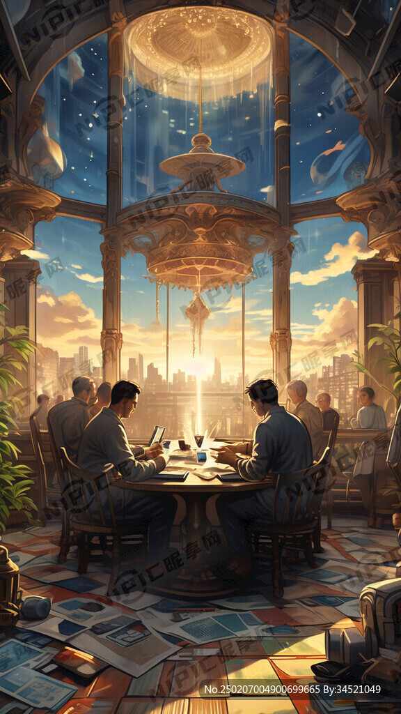 AI创作图早上布局晚上复盘nipic.com-昵图网