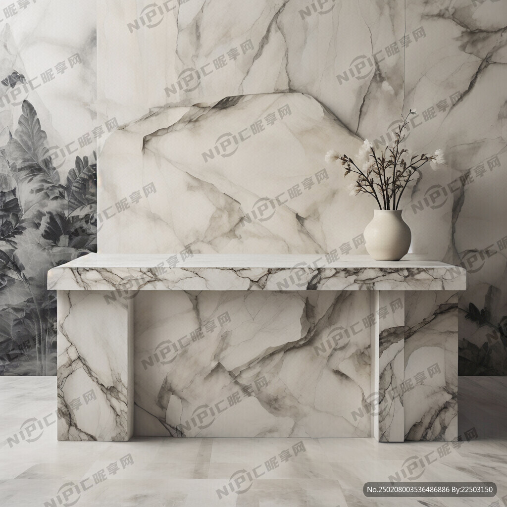 米白色大理石接待台长6220毫