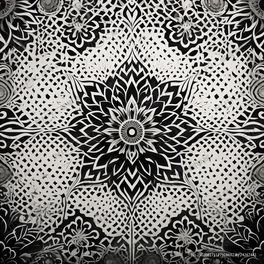 中东风格黑白图案
