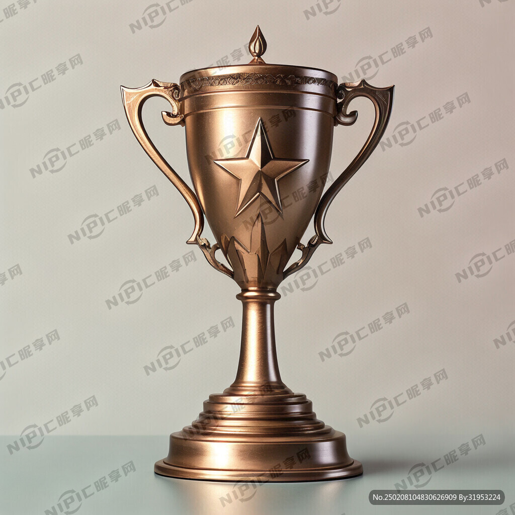 一个铜质奖杯 奖杯结构简洁