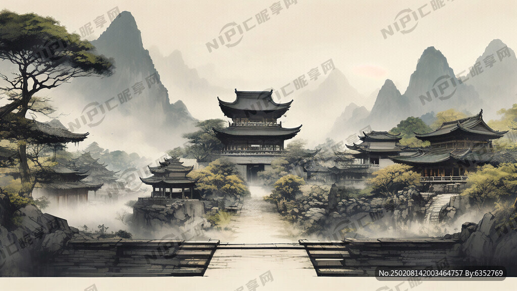设计一张古村落保护展板的背景