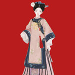 手绘清朝美女 