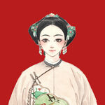 手绘清朝美女