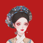 手绘清朝美女