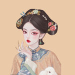 手绘清朝美女