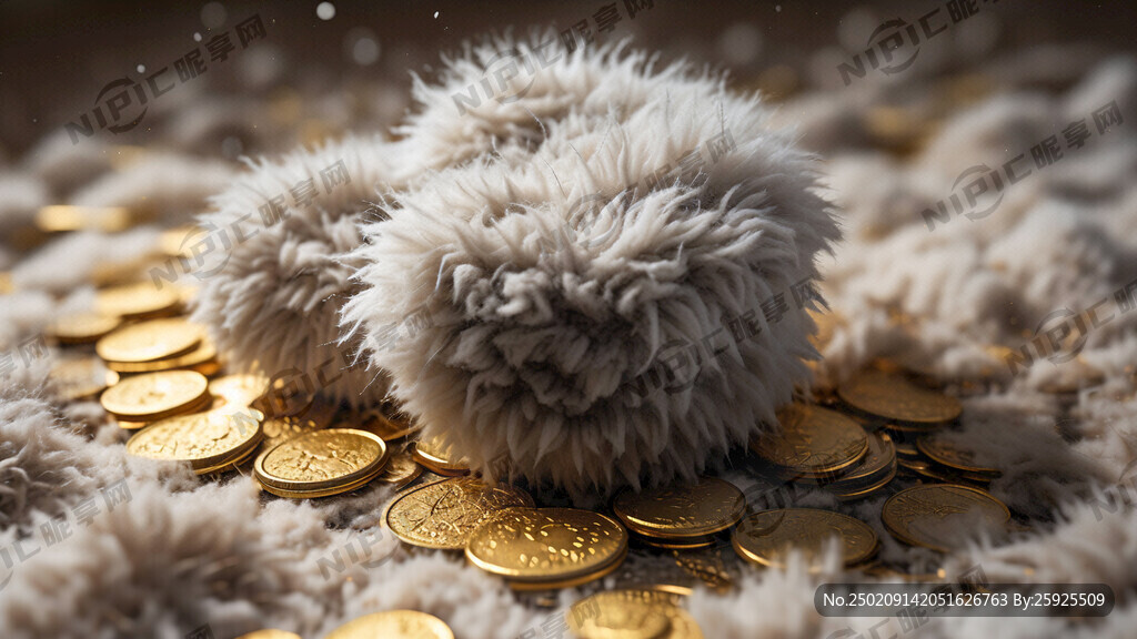 毛绒绒质感的金币