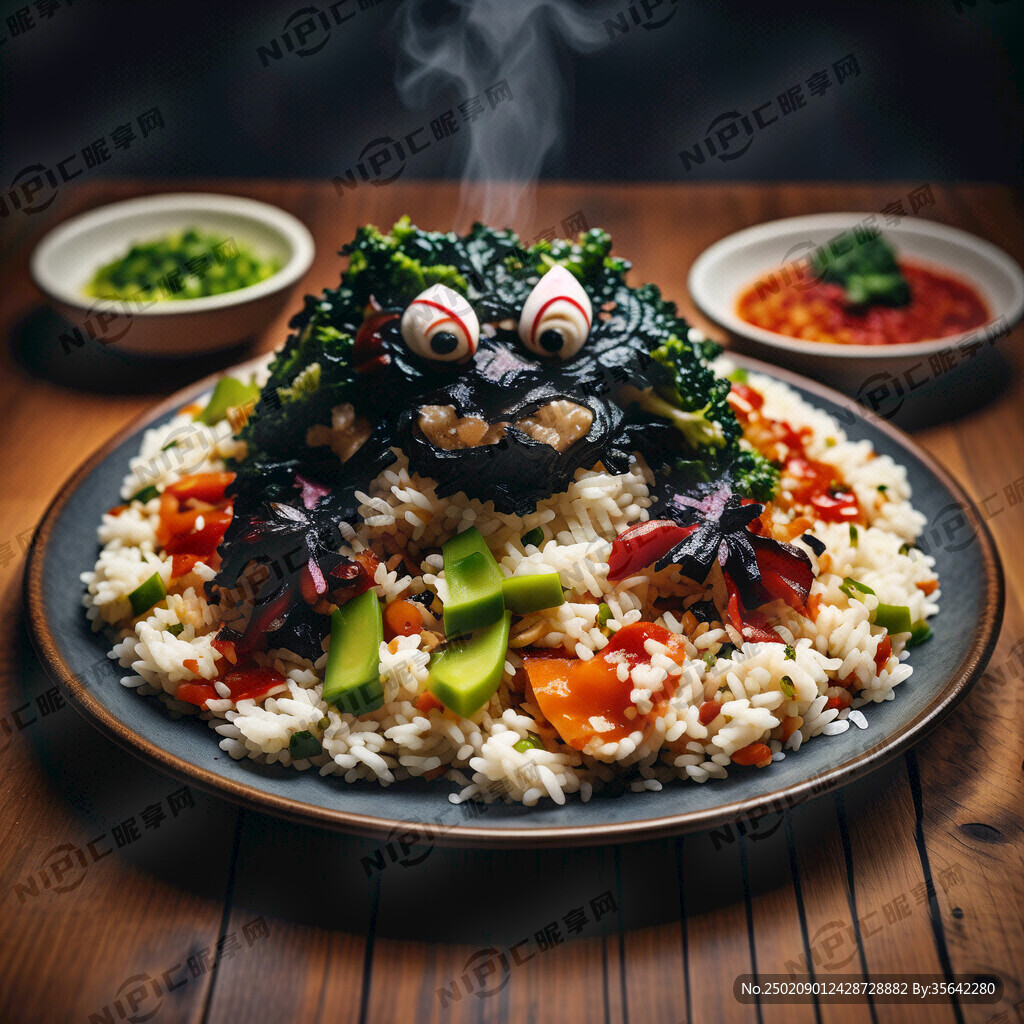 炒饭图片 要突出米饭的饱满