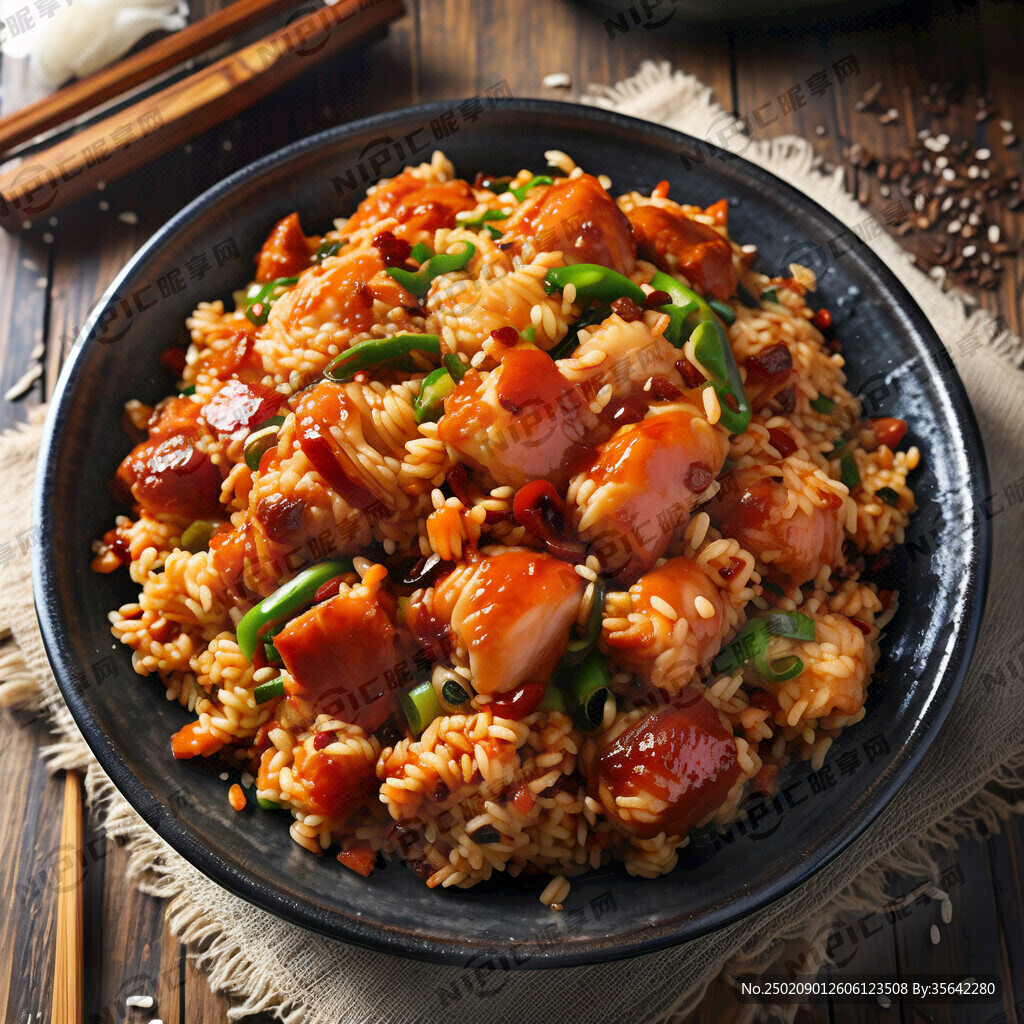 五花肉辣白菜炒饭