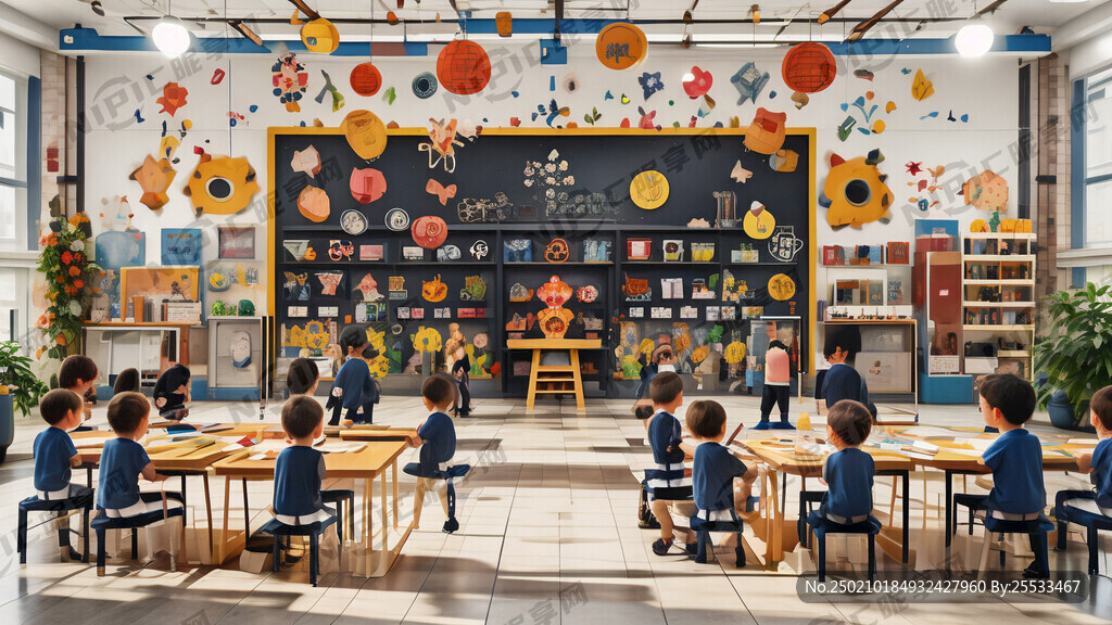幼儿园开学场景布置 广告板造型