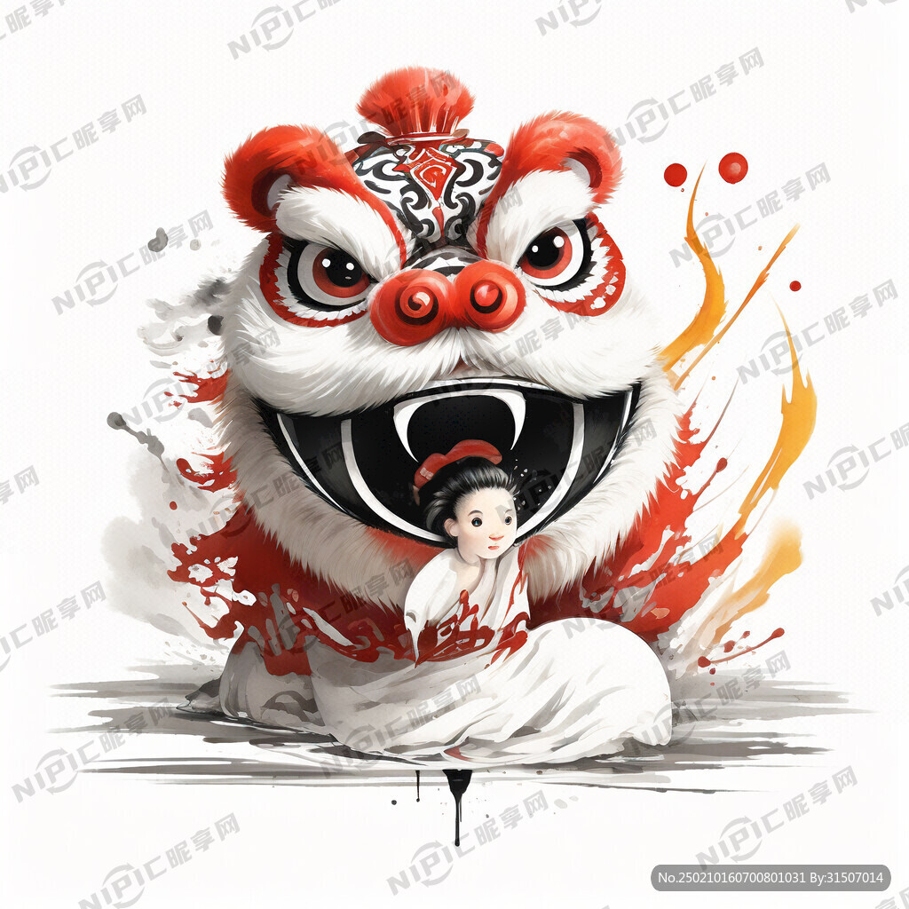 画面主题是舞狮 不要人物
