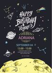 矢量太空宇宙生日海报背景素材