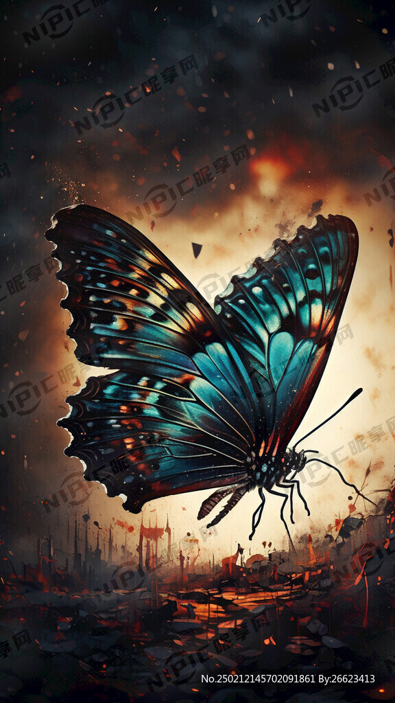 蝴蝶暗黑系图片
