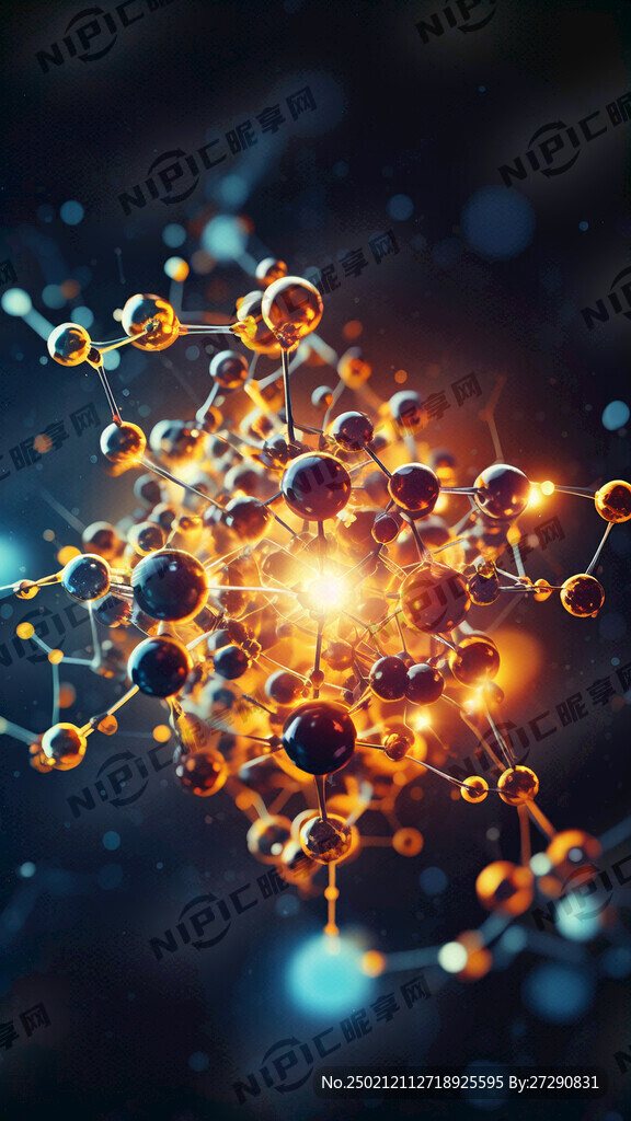 分子、生物、科技、背景、带有光