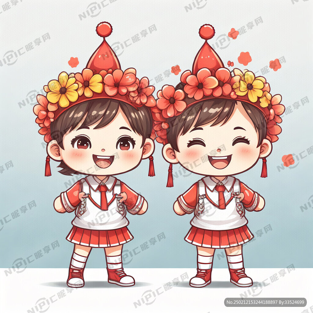 微笑教育 已花朵为帽子