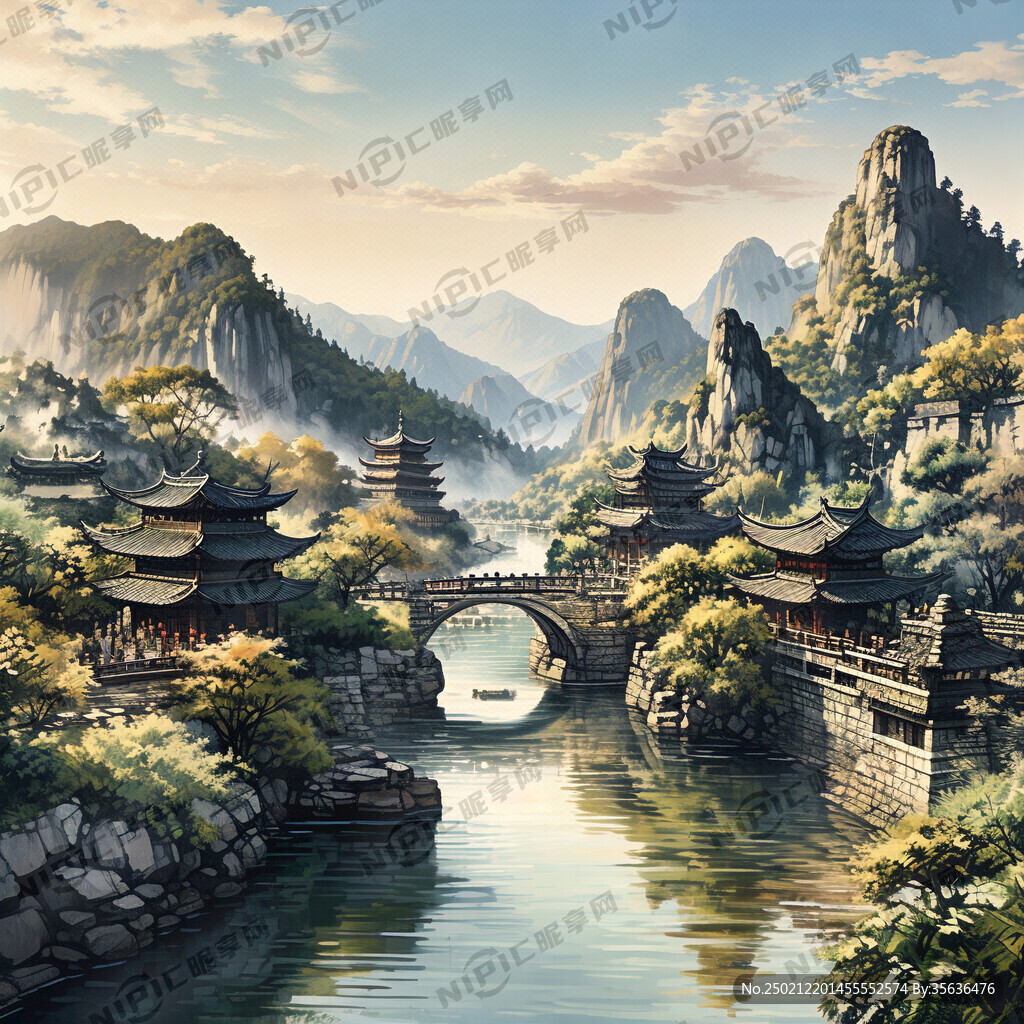浙江名胜古迹风景速写