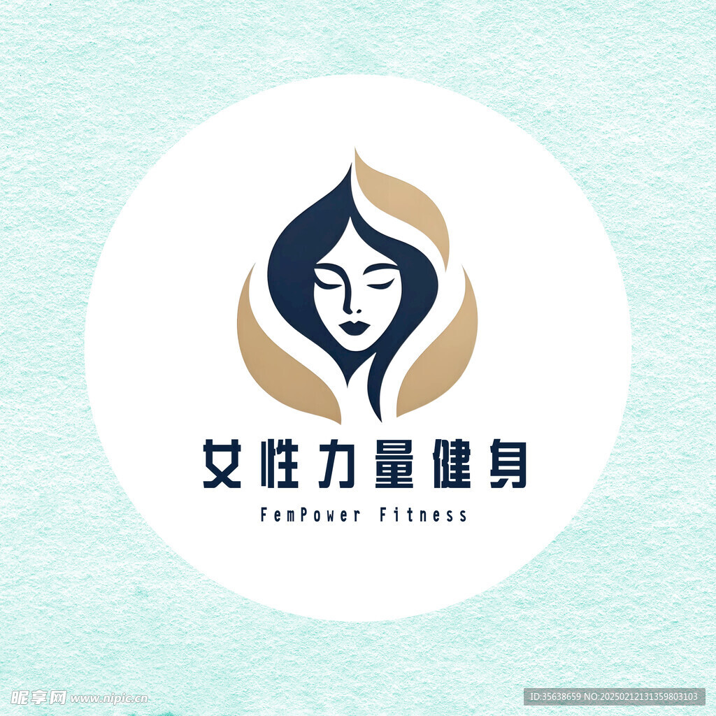 女性健身图案logo