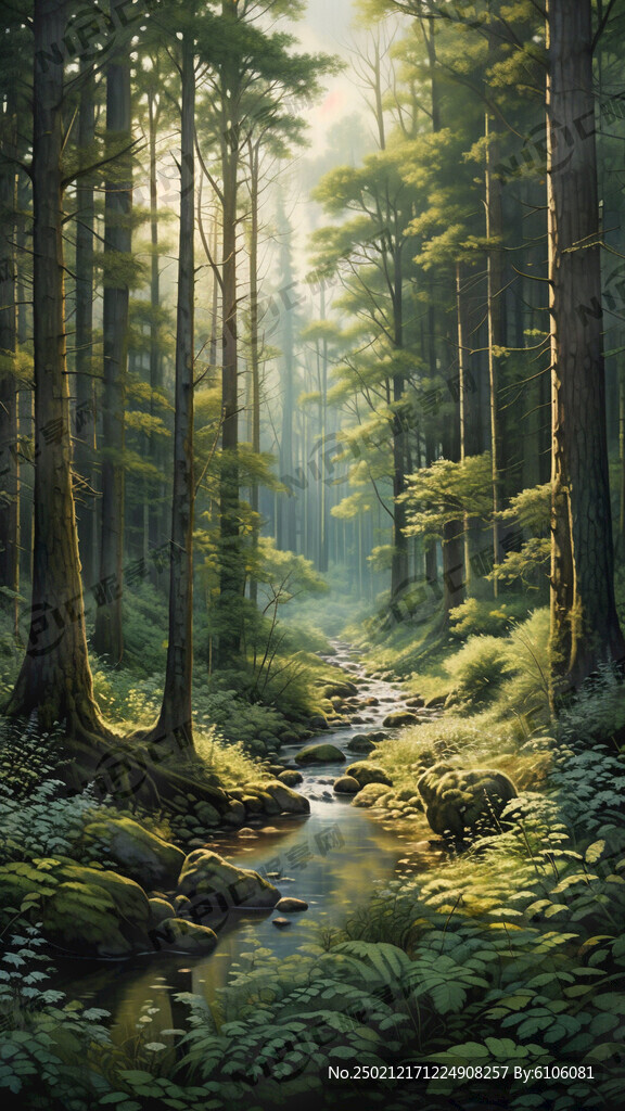 森林场景 视野开阔。