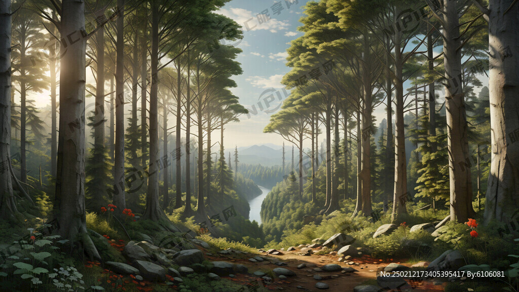 森林场景 视野开阔 可看到全景